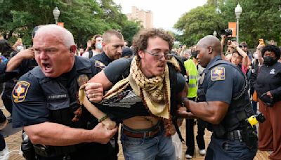 Police tangle with students in Texas and California as wave of campus protest against Gaza war grows