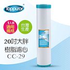 【Toppuror 泰浦樂】20吋大胖樹脂濾心_CC-29 (適用大胖水塔過濾器)