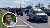 VÍDEO | Buzinaço e balões em homenagem a motoboy que morreu ao cair da 3ª Ponte