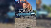 Car gets hit by train in Bent County, catches on fire