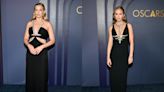 Margot Robbie and Emily Blunt Both Sport Crystal-embellished Plunging Necklines at Governors Awards 2024