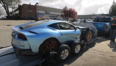 Michael B. Jordan's mangled Ferrari 812 set to be restored by YouTuber