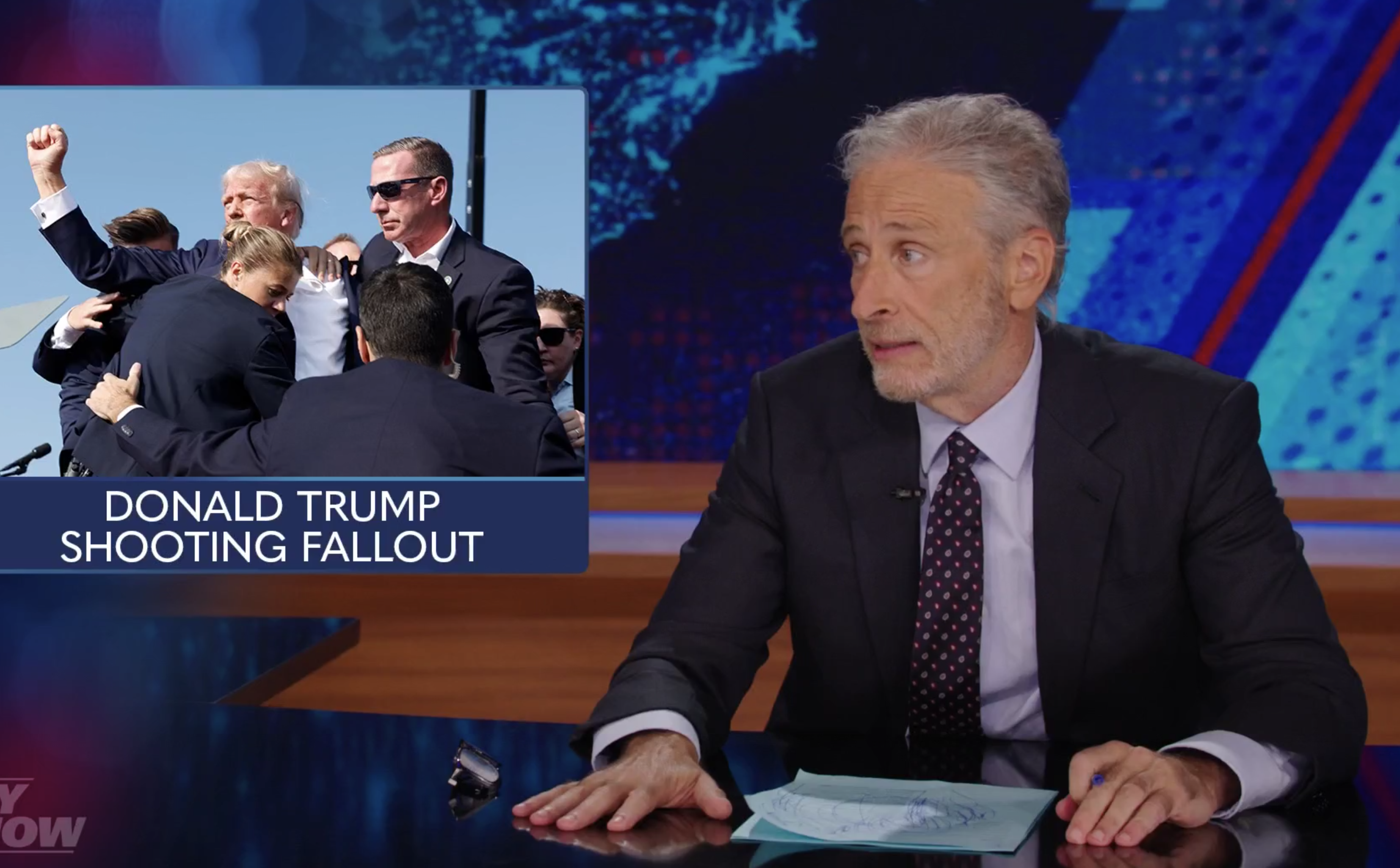 Jon Stewart Reacts to Trump’s Assassination Attempt: “We Dodged a Catastrophe”