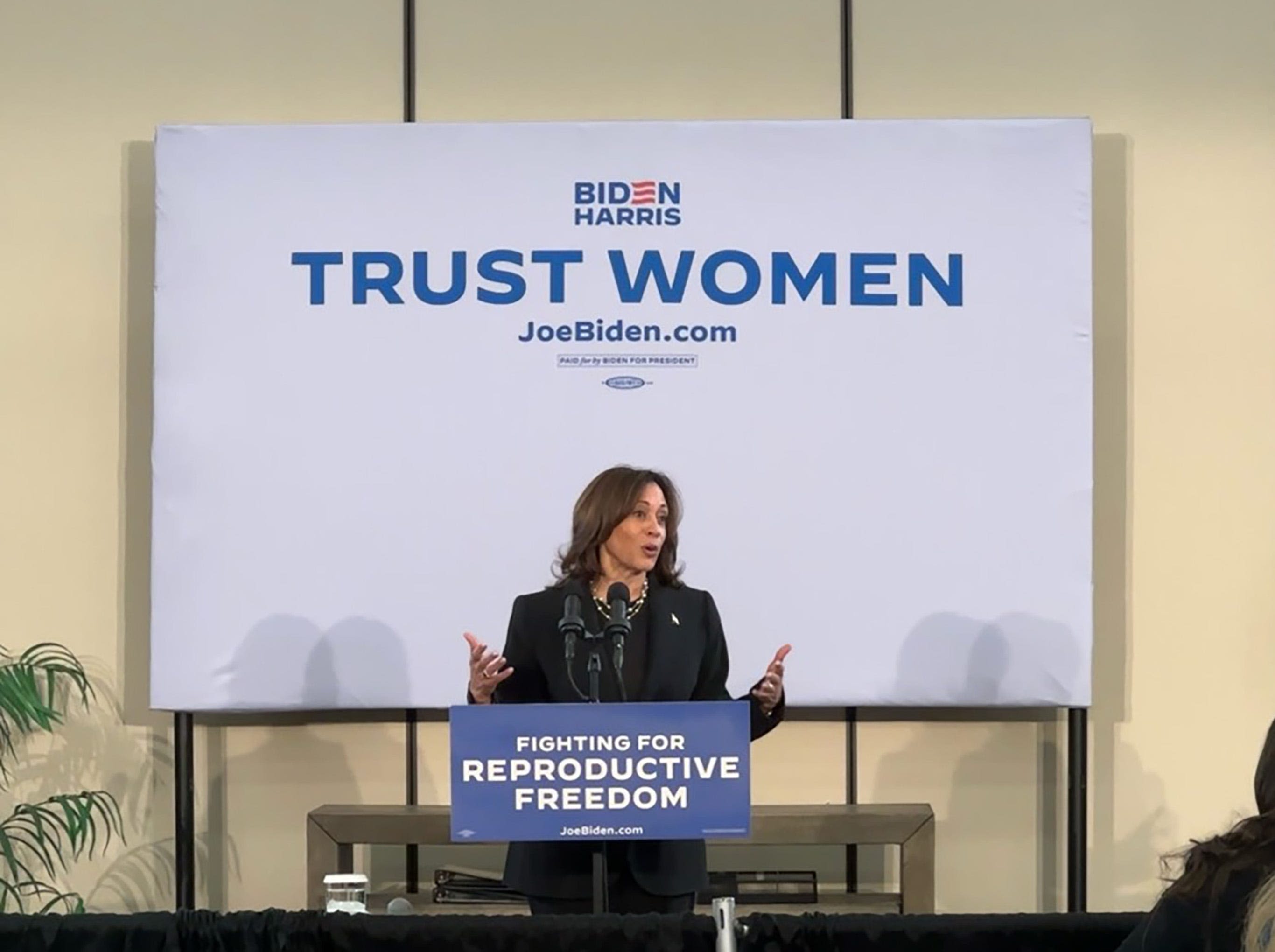 VP Kamala Harris talks abortion in La Crosse, announces minimum nursing home staff levels