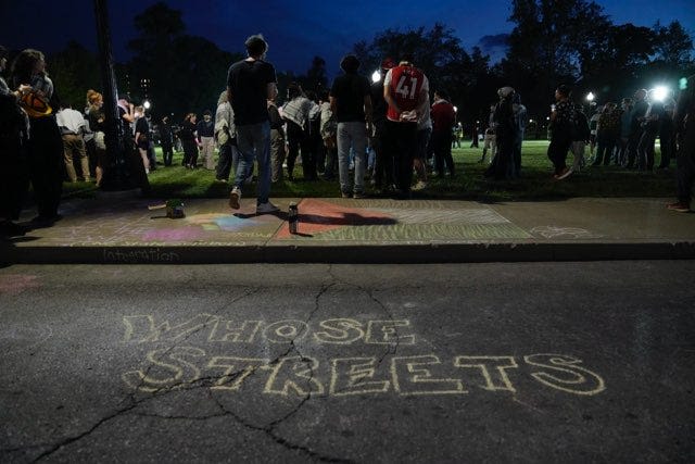 Protesters peacefully dispersed after several hundred gathered Wednesday at Ohio State