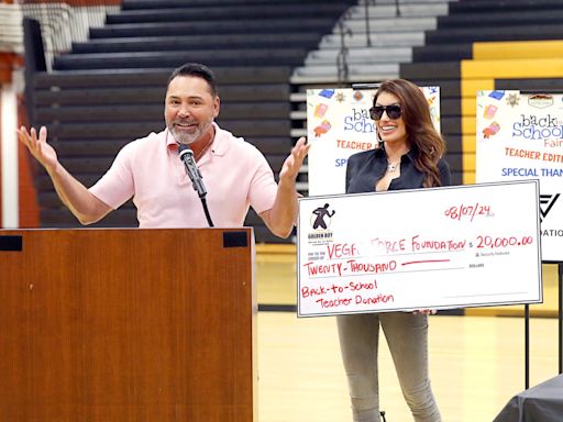 Boxing legend De La Hoya donates $20,000 to CCSD teachers