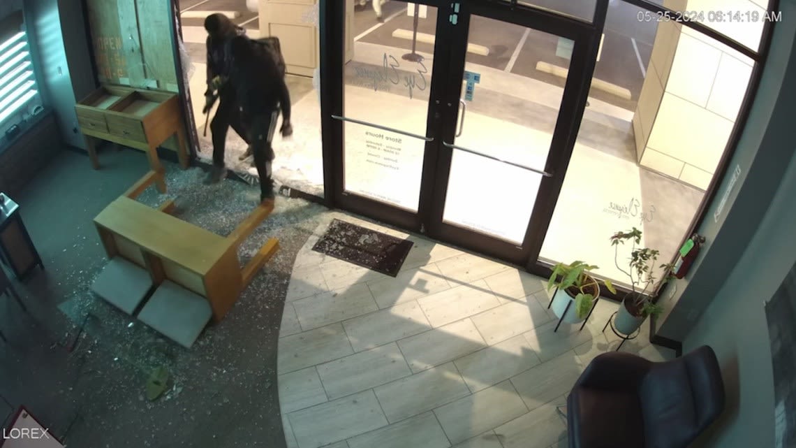 'Another day, another break-in' | Thieves caught on camera breaking into high-end eyewear stores three times in one week