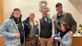 Gwen Stefani's Sons Apollo and Zuma Look All Grown Up as They Pose with Blake Shelton at NASCAR