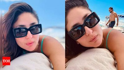 Saif Ali Khan photobombs wife Kareena Kapoor’s beach selfie from London - See photos | - Times of India