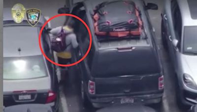 Drone catches thief breaking into car at Santa Monica Pier