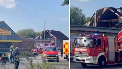 In Schleswig-Holstein - Dach von Supermarkt stürzt ein: Zahl der Verletzten noch unklar