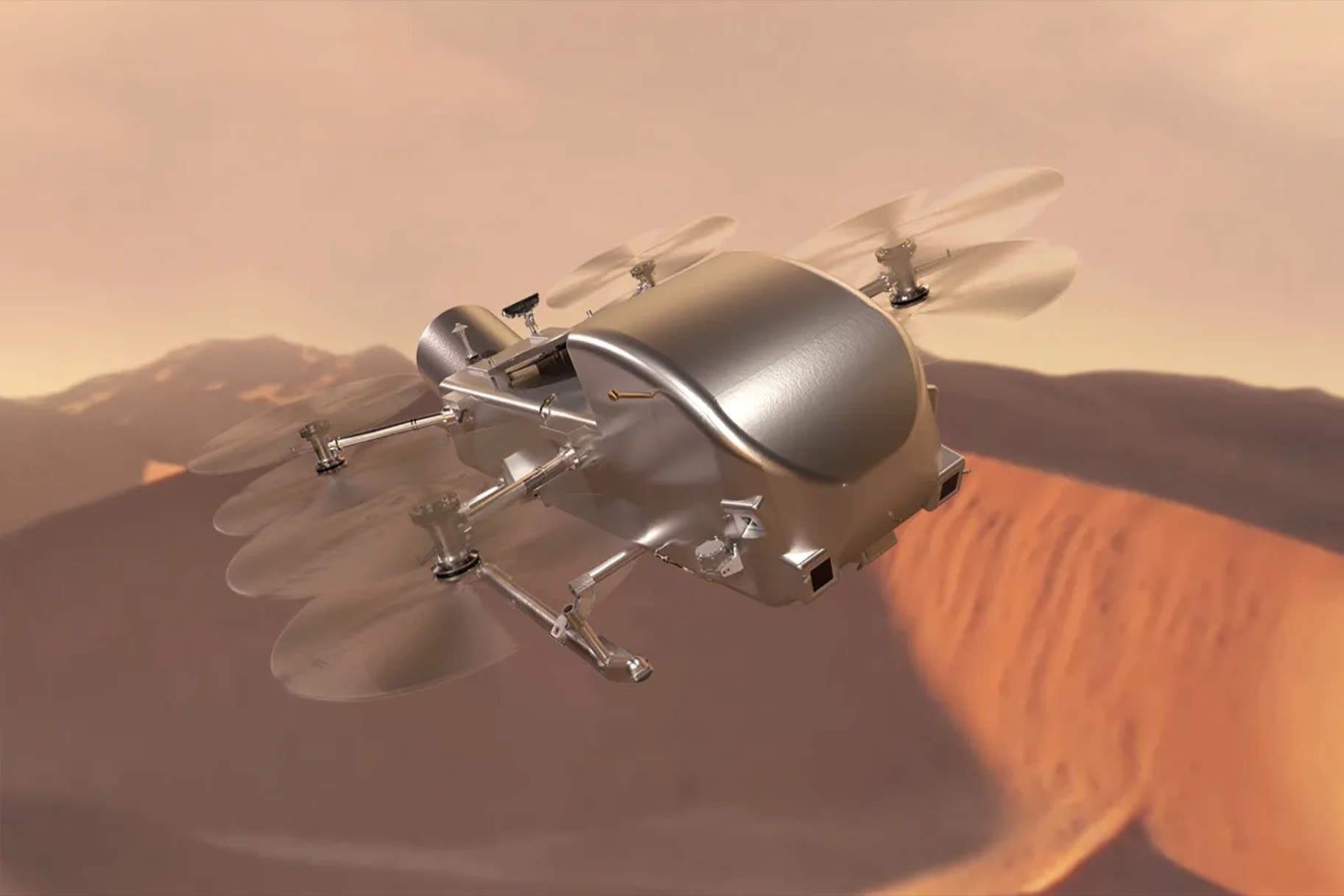 NASA is sending a Flying Dragonfly Rotorcraft to Explore Saturn's Moon Titan