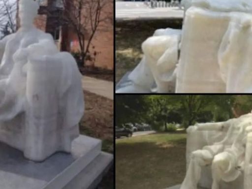 Abraham Lincoln's wax statute melts in Washington DC amid heatwave: See pics - ​​Abraham Lincoln's statue in DC