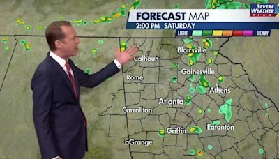 Scattered showers, highs in the 80s