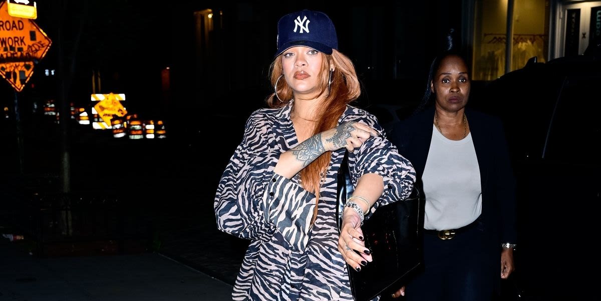Rihanna Embraces The Urban Jungle in a Matching Zebra-Print Set