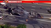 Tractor-trailer fire backs up I-95 in Rosedale