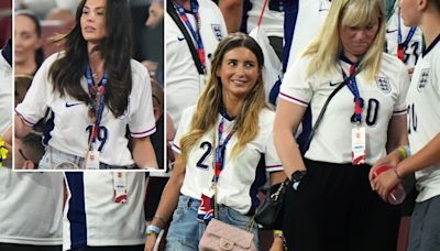 England Wags drenched in beer after cups hurled from crowd towards Southgate