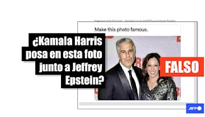 Imagen de la vicepresidenta de Estados Unidos junto a Jeffrey Epstein es un montaje