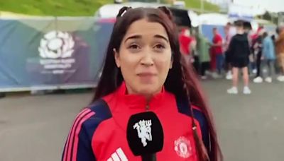 Awkward moment MUTV cuts away after 'realising fan is wearing unreleased kit'