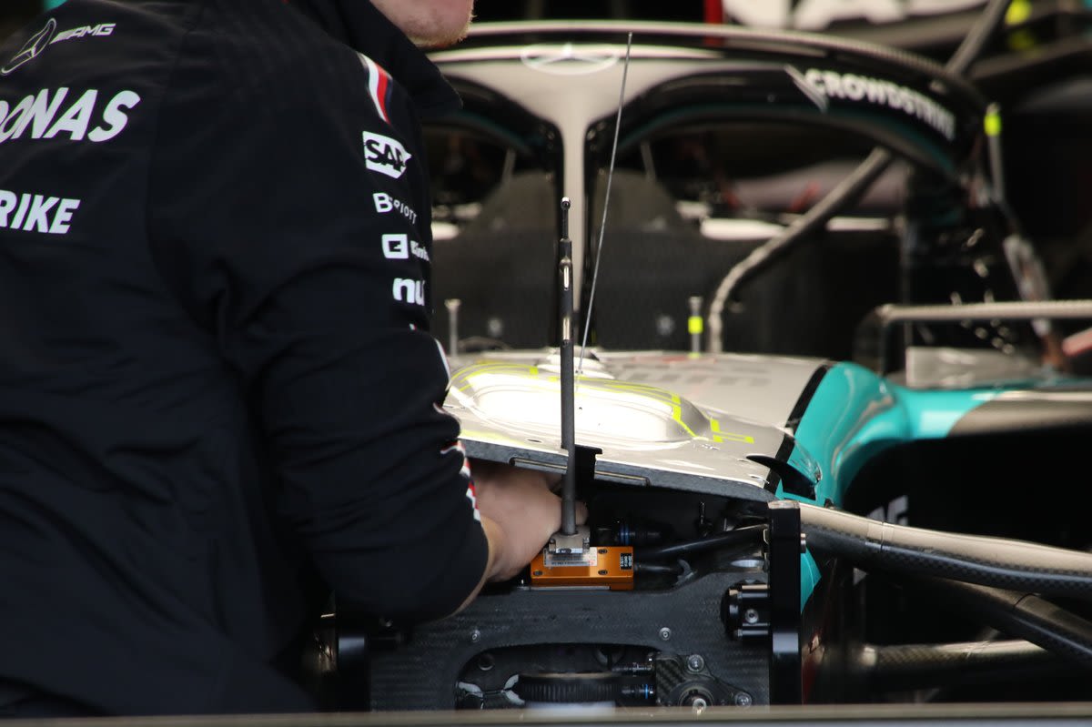 Cooling or secret suspension revision? Mystery beneath Mercedes nose vanity panel change
