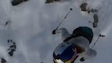 Skier Believes That Turning Is For The Weak