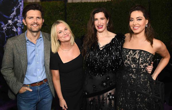 Aubrey Plaza and Kathyrn Hahn Get Support from “Parks and Rec ”Costars Amy Poehler, Adam Scott at “Agatha All Along” Premiere