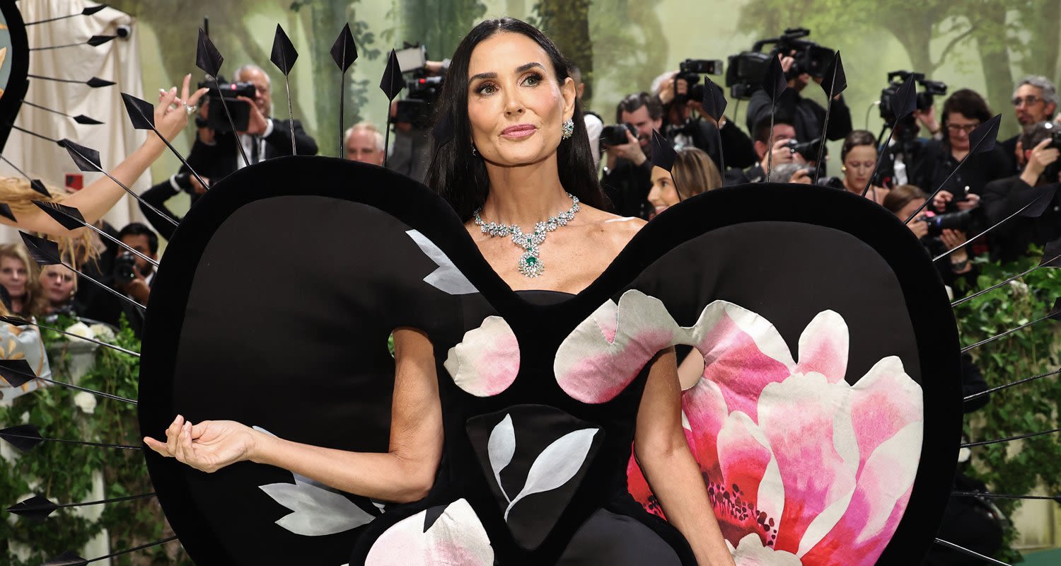 Demi Moore Wows in Dress Made Out of Wallpaper to Met Gala 2024