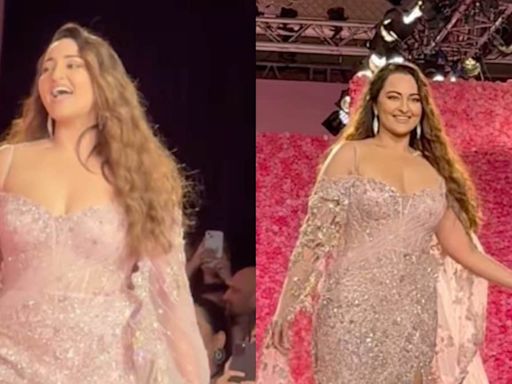 Sonakshi Sinha Walks The Ramp First Time After Wedding; Exudes Elegance In A Thigh-HIgh Slit Gown | Watch - News18