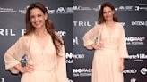 Katie Holmes Brings Quiet Luxury to Filming Italy 2024 Red Carpet in Muted Flowing Long-sleeve Dress