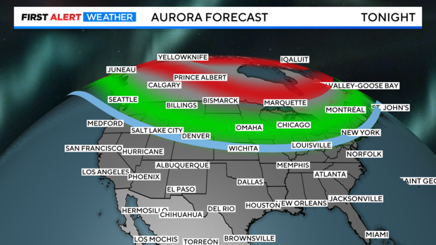 Northern lights expected to be visible across northern third of Colorado overnight