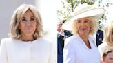 Queen Camilla and France’s First Lady Brigitte Macron Coordinate in White for D-Day 80th Anniversary Ceremony at Normandy