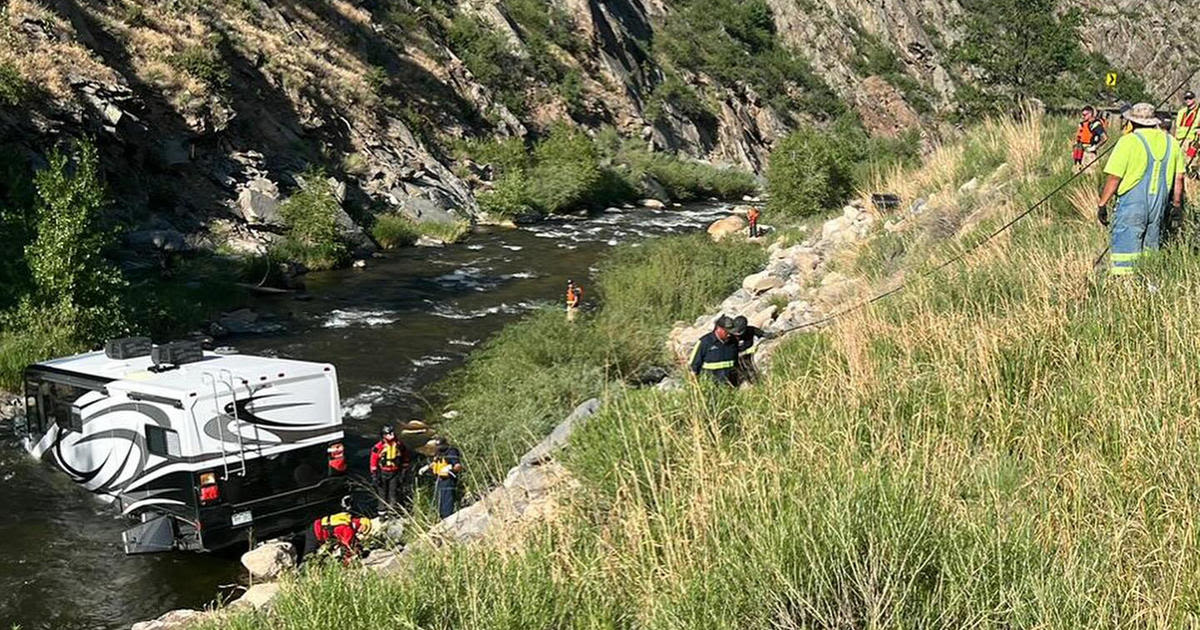 Large RV recovered from river of Big Thompson Canyon in Colorado