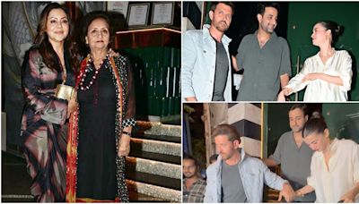 Hrithik Roshan turns ‘protective boyfriend’ for Saba Azad, Gauri Khan arrives with mom Savita Chhibber at Siddharth Anand’s party for wife. Watch videos