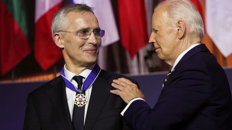 Biden surprises NATO Secretary General Jens Stoltenberg with the Presidential Medal of Freedom