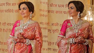 Anant Ambani-Radhika Merchant Mangal Utsav: Nita Ambani’s pink and orange saree paired with diamond jewelry spells royalty in every language