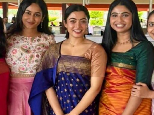 PHOTO: Rashmika Mandanna continues to show her love for traditional fits in royal blue Coorgi saree