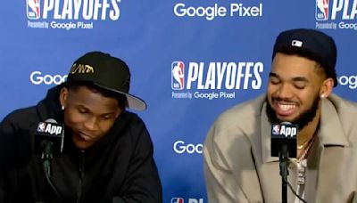 Anthony Edwards, Karl-Anthony Towns Had Hilarious Exchange With Reporter Following Wolves' Win