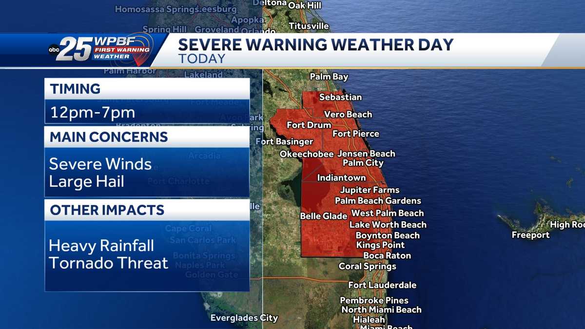 Severe Weather Warning Day: Severe storms Sunday across South Florida