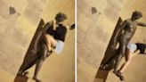 Fury as female tourist climbs onto famous Italian statue and imitates sex acts