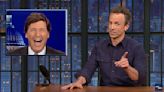 Seth Meyers Kicks Tucker on His Way Out the Door at Fox News