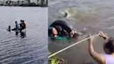 VIDEO: Locals Rescue Hyderabad Man, His 3 Kids After He Attempts Suicide And Drives Car Into Lake