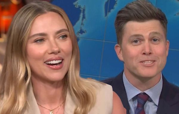 Scarlett Johansson Reacts to Colin Jost's 'SNL' Joke Swaps About Her on Weekend Update