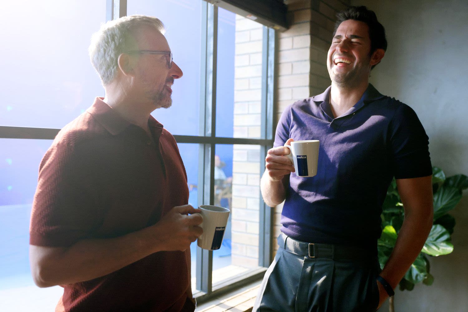 Watch Steve Carell & John Krasinski Crack Each Other Up Behind the Scenes of New Lavazza Commercial (Exclusive)