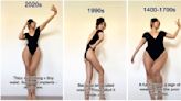 TikTok video from Blogilates' Cassey Ho depicting 'perfect' body types of different eras goes viral