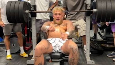 Jake Paul flaunts big belly in bizarre workout video ahead of Mike Tyson fight