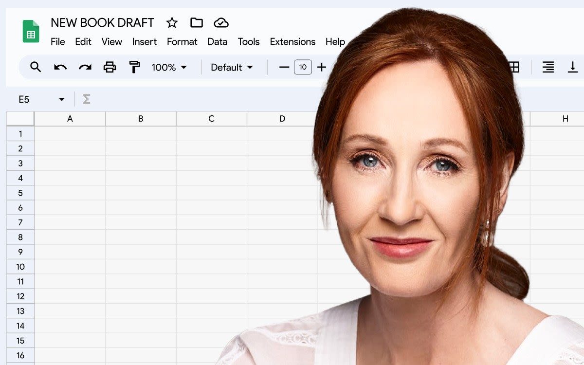 JK Rowling now plans her novels on laptop spreadsheets