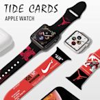 適用apple watch se 44mm 6 5 4 3 矽膠 運動錶帶 40mm 38 42mm 印刷潮牌手錶錶帶