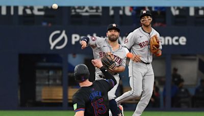 Alvarez’s three RBIs lead Astros past Jays 9-2; Guerrero’s hit streak reaches nine