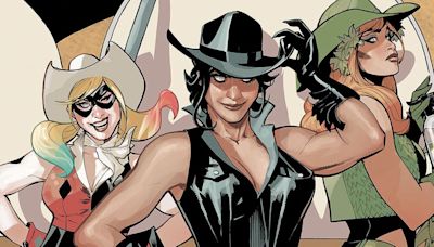 This August, Harley Quinn, Poison Ivy, and Catwoman are teaming up to kick animal-abusing cowboy butt