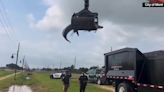 City uses grapple truck to remove 12-foot alligator
